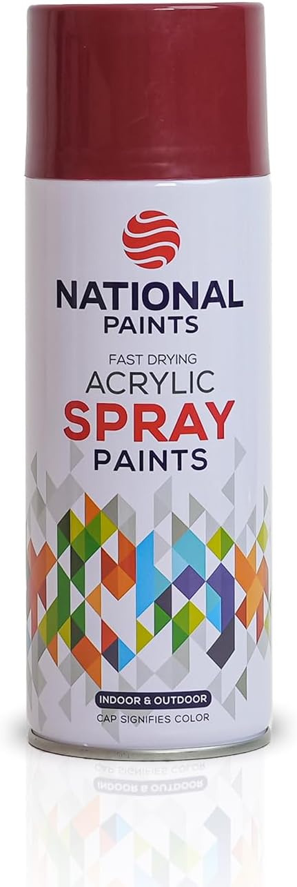 National Paints Fast Drying Acrylic Spray Paint, Premium Multi Surface Paint, Durable Finish, Easy to Use - 400ML