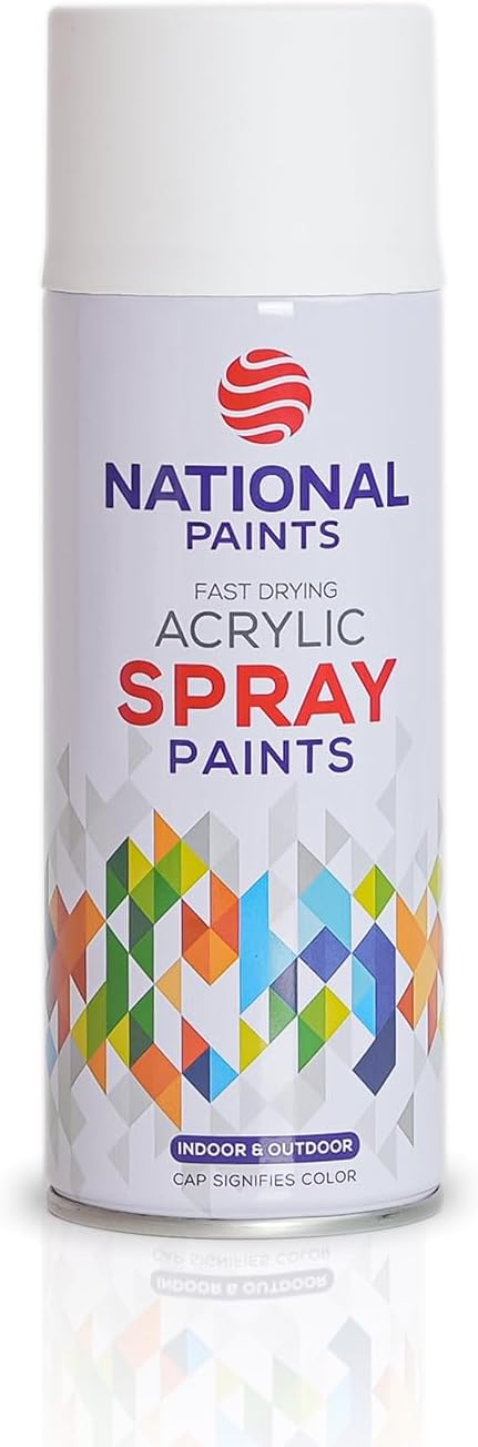 National Paints Fast Drying Acrylic Spray Paint, Premium Multi Surface Paint, Durable Finish, Easy to Use - 400ML