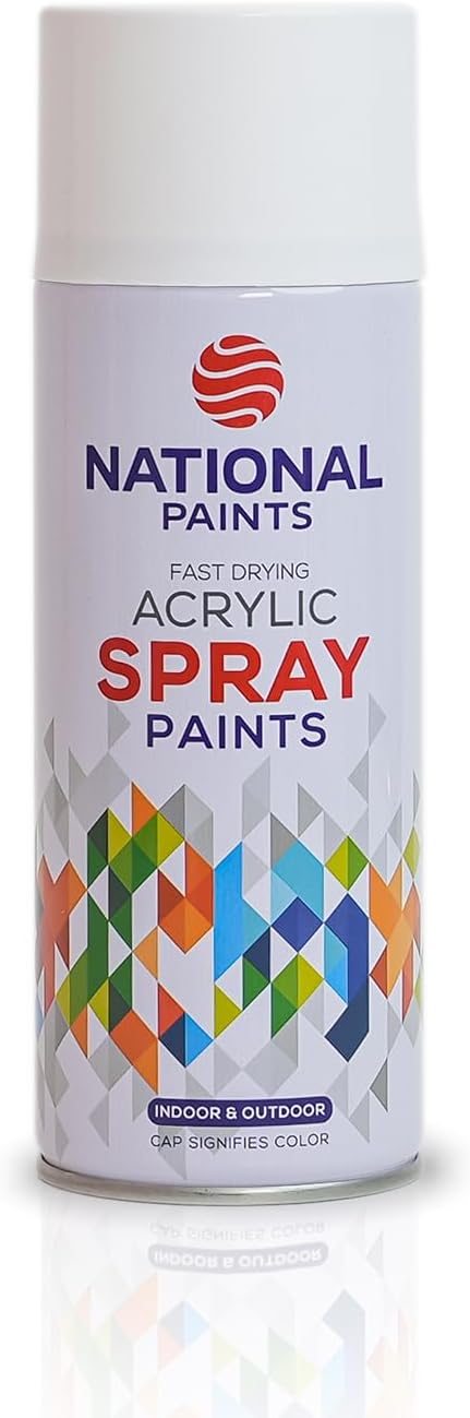 National Paints Fast Drying Acrylic Spray Paint, Premium Multi Surface Paint, Durable Finish, Easy to Use - 400ML