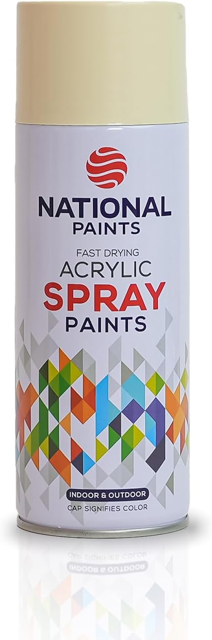 National Paints Fast Drying Acrylic Spray Paint, Premium Multi Surface Paint, Durable Finish, Easy to Use - 400ML
