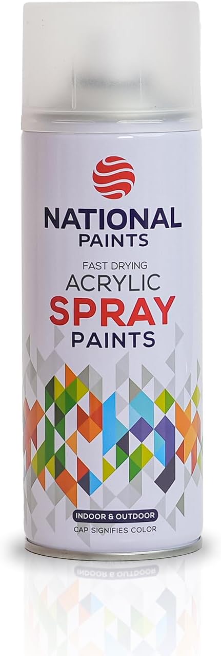 National Paints Fast Drying Acrylic Spray Paint, Premium Multi Surface Paint, Durable Finish, Easy to Use - 400ML